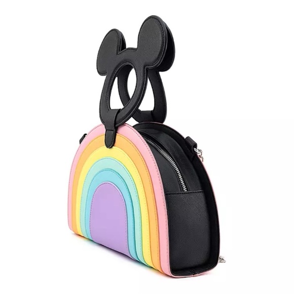 Loungefly x Disney Mickey Mouse Pastel Rainbow Crossbody Bag (No Longer Made) - Picture 5 of 8